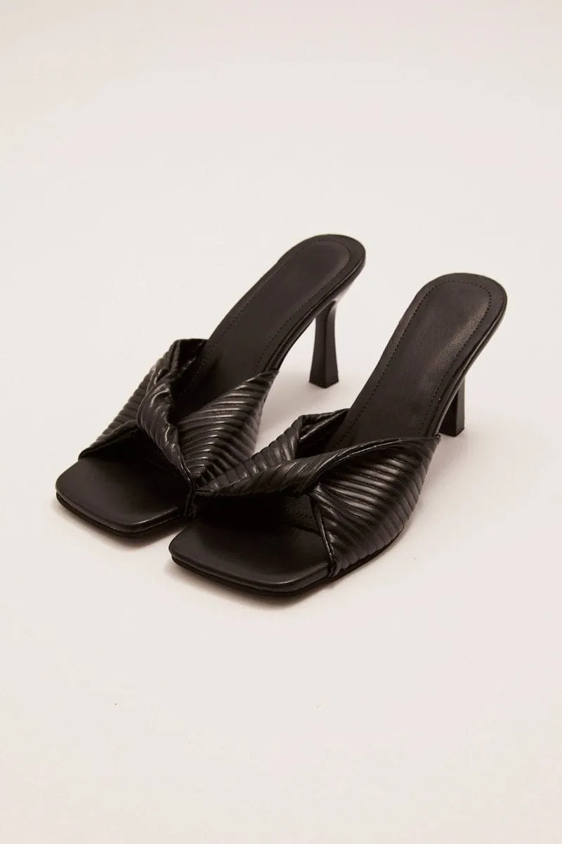 Black Twist Stiletto Heeled Mule Sandals sold by Ally Fashion product image thumbnail 2