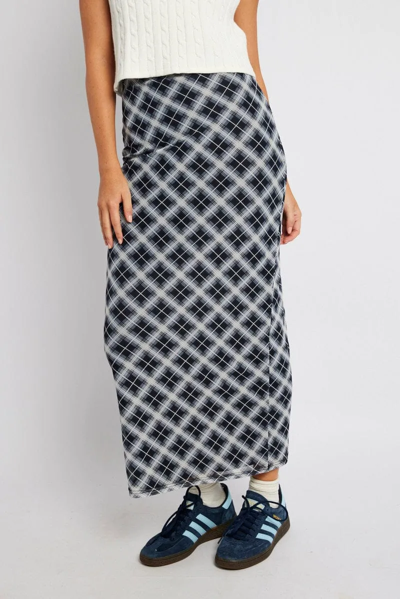 Black Check Maxi Skirt High Rise Mesh sold by Ally Fashion product image thumbnail 2