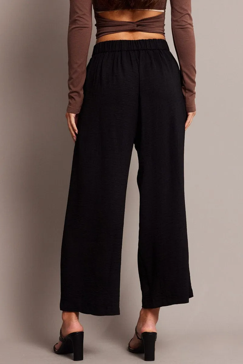 Black Wide Leg Pants Cropped sold by Ally Fashion product image thumbnail 5