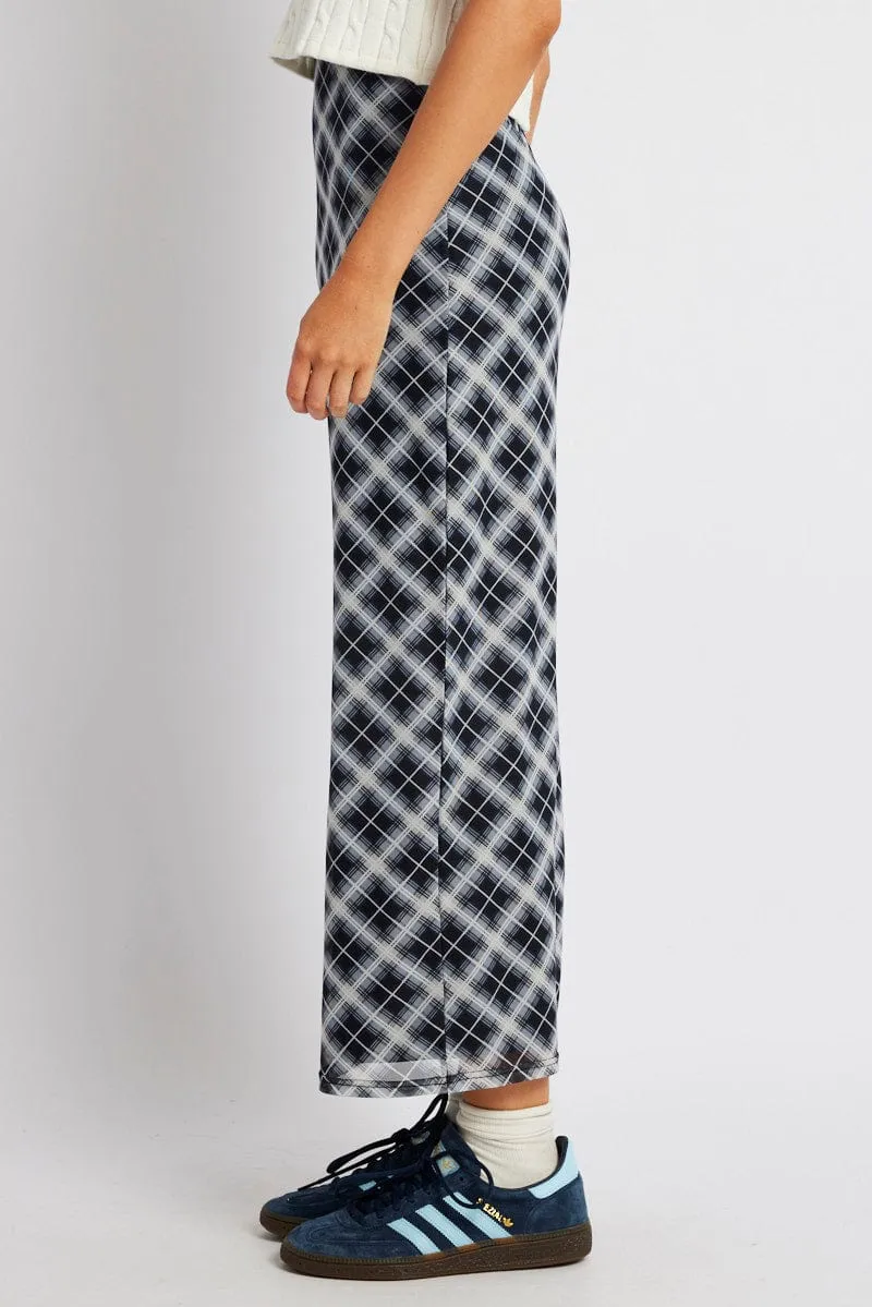Black Check Maxi Skirt High Rise Mesh sold by Ally Fashion product image thumbnail 4