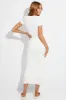 White Midi Skirt High Rise Pencil sold by Ally Fashion