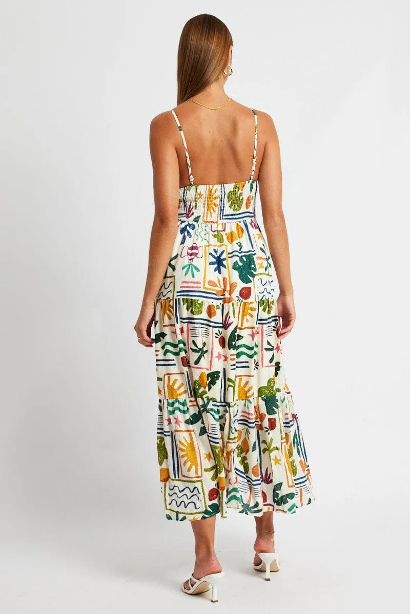 Multi Abstract Maxi Dress Sleeveless sold by Ally Fashion product image thumbnail 5