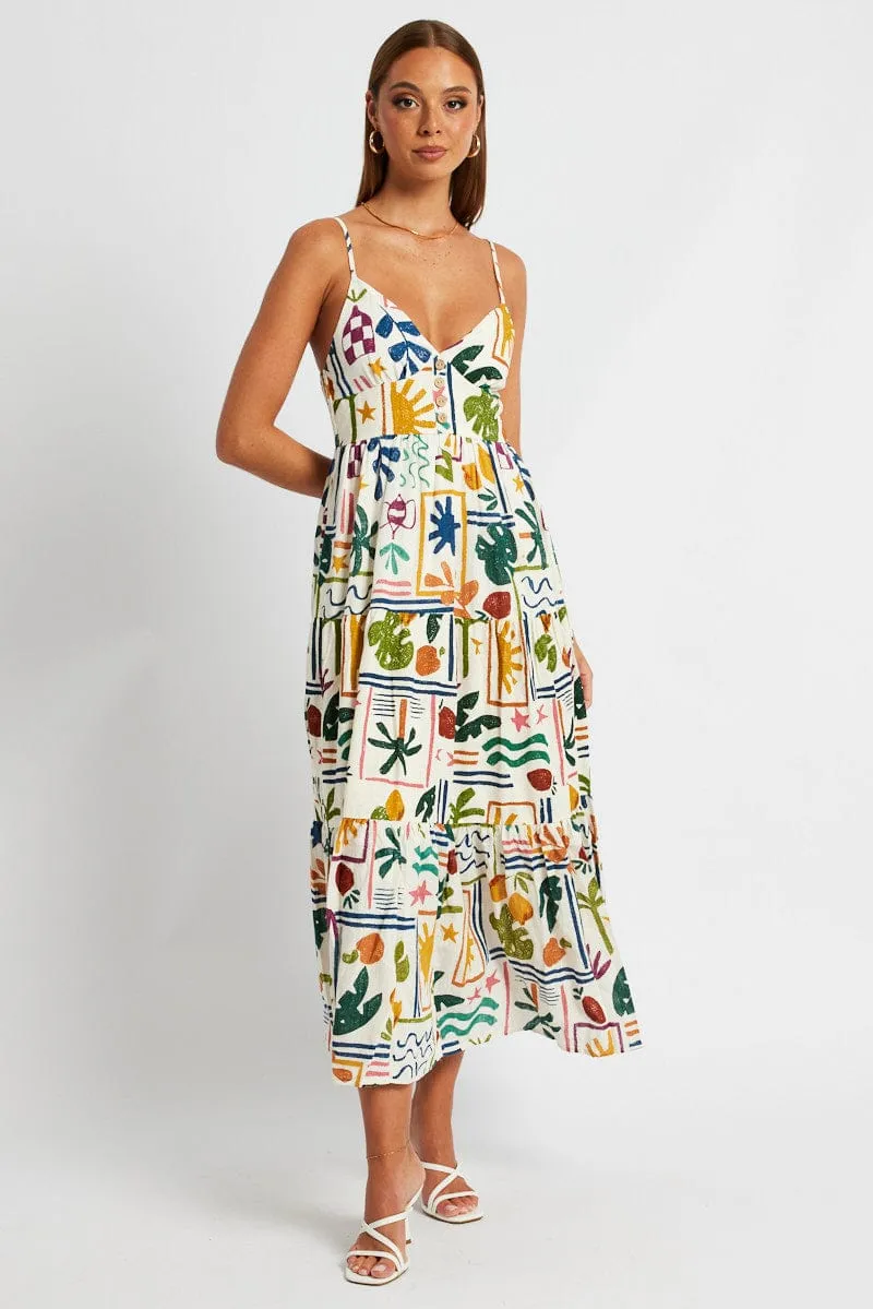 Multi Abstract Maxi Dress Sleeveless sold by Ally Fashion product image thumbnail 3