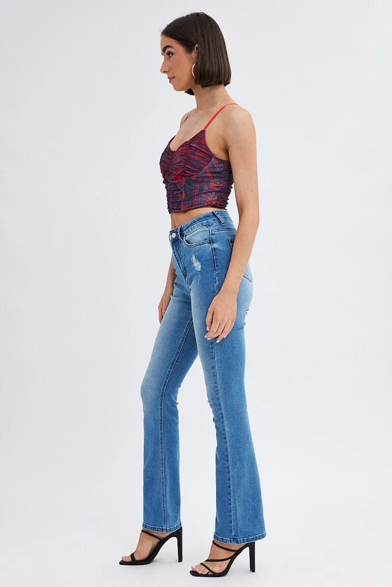 Denim Flare Jeans High Rise sold by Ally Fashion product image thumbnail 4