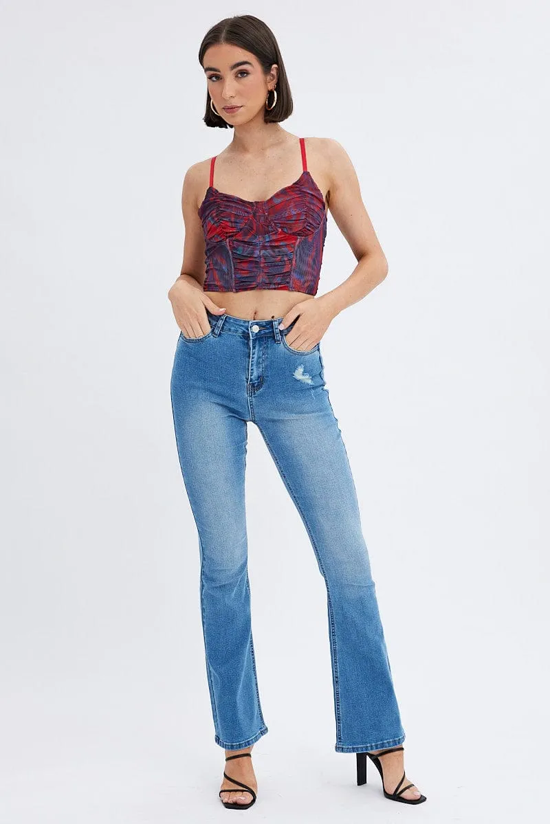 Denim Flare Jeans High Rise sold by Ally Fashion