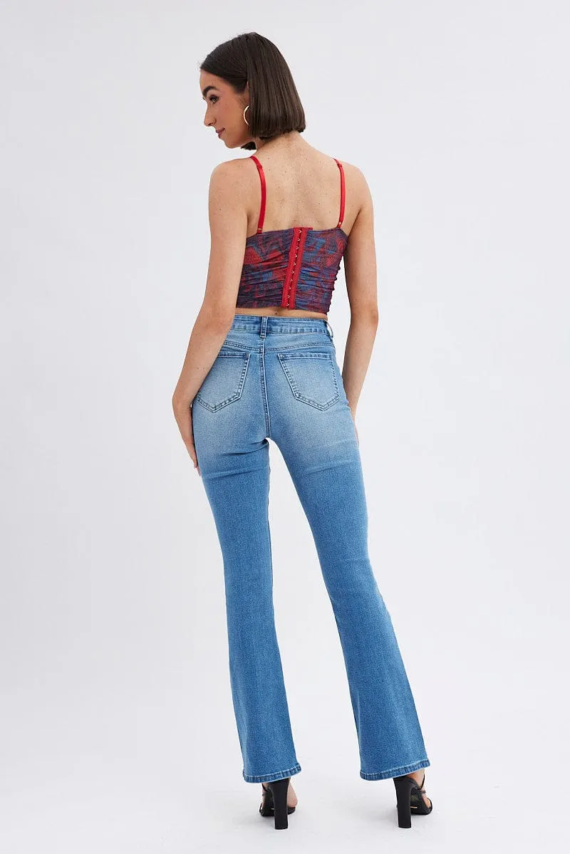 Denim Flare Jeans High Rise sold by Ally Fashion product image thumbnail 5