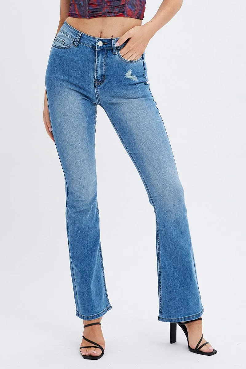 Denim Flare Jeans High Rise sold by Ally Fashion product image thumbnail 2