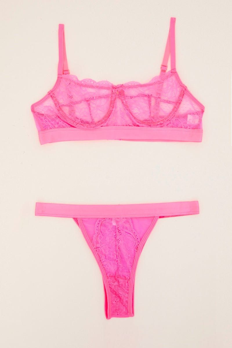 Pink Lace Lingerie Set sold by Ally Fashion