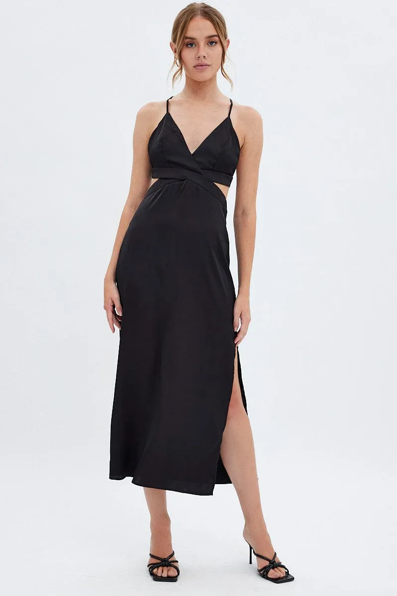 Black Cutout Midi Dress sold by Ally Fashion