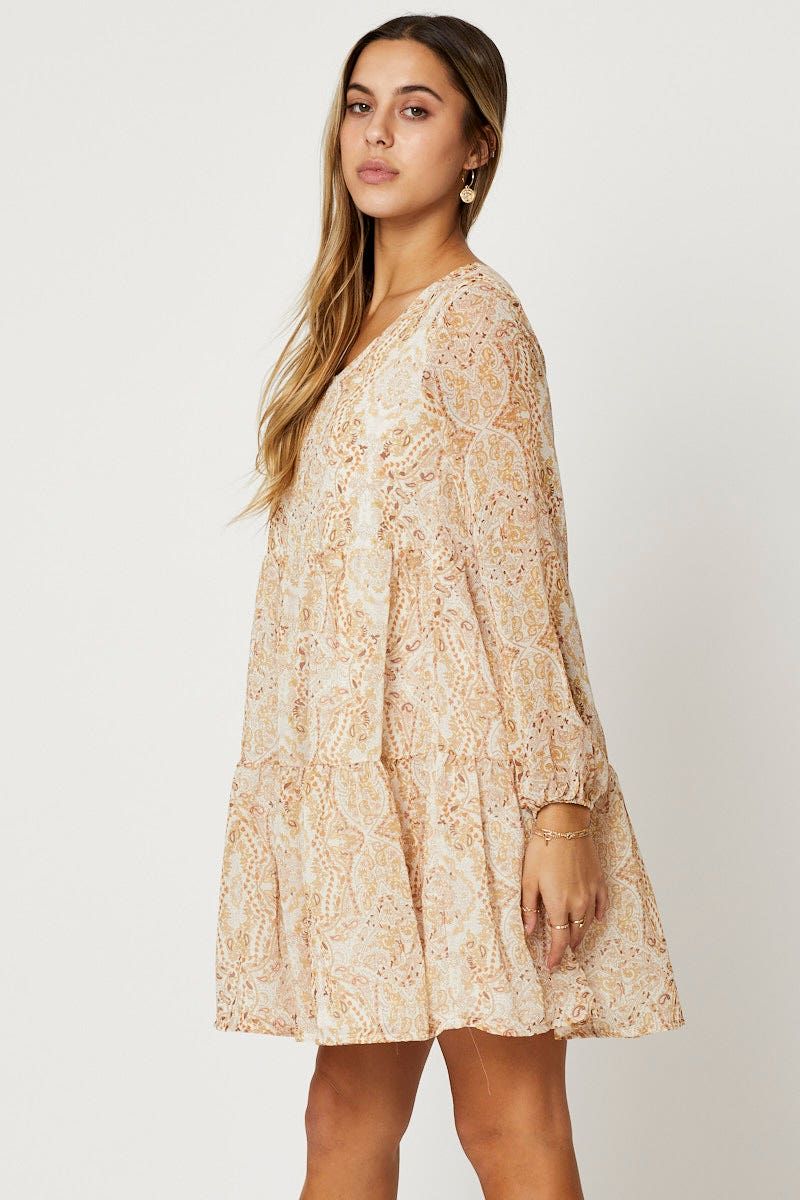 Print Tiered Skater Dress sold by Ally Fashion product image thumbnail 3