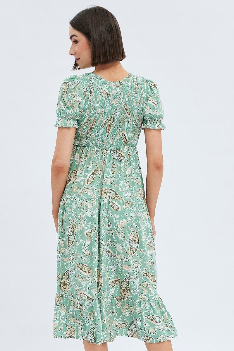 Floral Print Puff Sleeve Midi Dress sold by Ally Fashion product image thumbnail 5