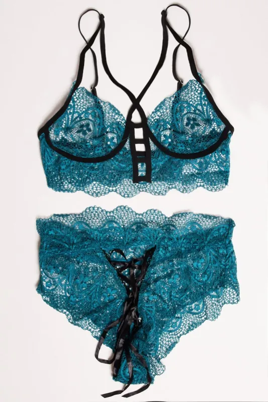 Blue Lace Lingerie Set sold by Ally Fashion