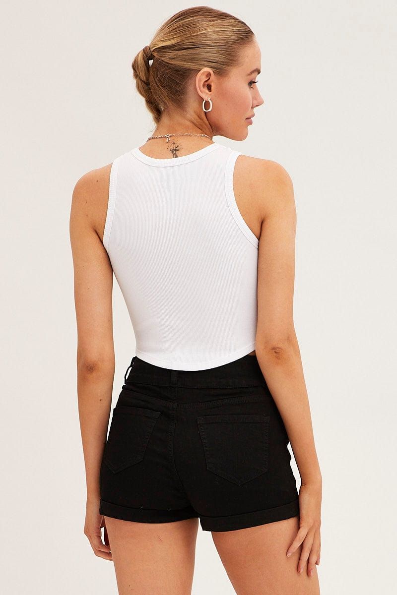 Black Denim Shorts Skinny High Rise sold by Ally Fashion product image thumbnail 5