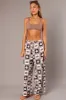 Brown Abstract Wide Leg Pants High Rise sold by Ally Fashion