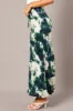 Green Abstract Slip Skirt Maxi Drawstring Waist sold by Ally Fashion