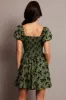 Green Ditsy Fit And Flare Dress Mini sold by Ally Fashion