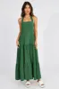 Green Maxi Dress Square Neck Tiered sold by Ally Fashion