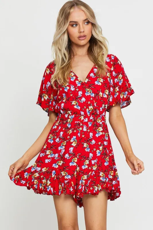 Print Playsuit Short Sleeve sold by Ally Fashion