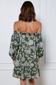 Print Mini Dress Off Shoulder sold by Ally Fashion