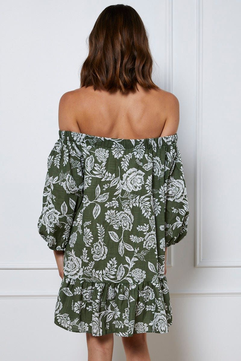 Print Mini Dress Off Shoulder sold by Ally Fashion product image thumbnail 5