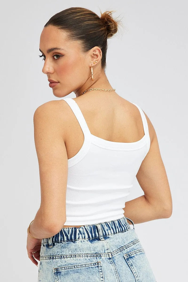 White Singlet Top Round Neck Seamles sold by Ally Fashion product image thumbnail 5