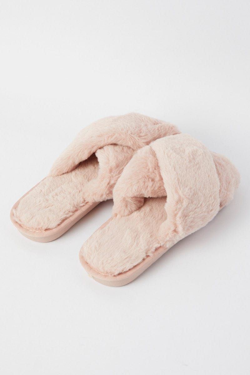 Pink Faux Fur Slippers sold by Ally Fashion product image thumbnail 2