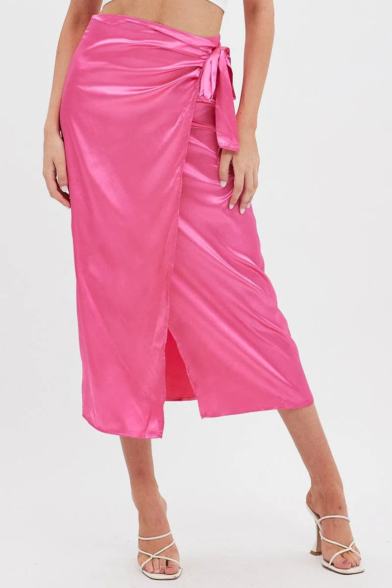 Pink Twist Midi Skirt sold by Ally Fashion product image thumbnail 2
