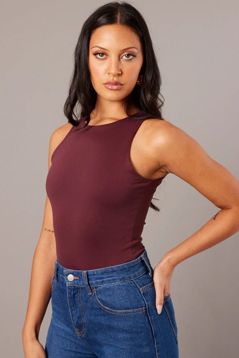 Red Supersoft Bodysuit Sleeveless sold by Ally Fashion product image thumbnail 3