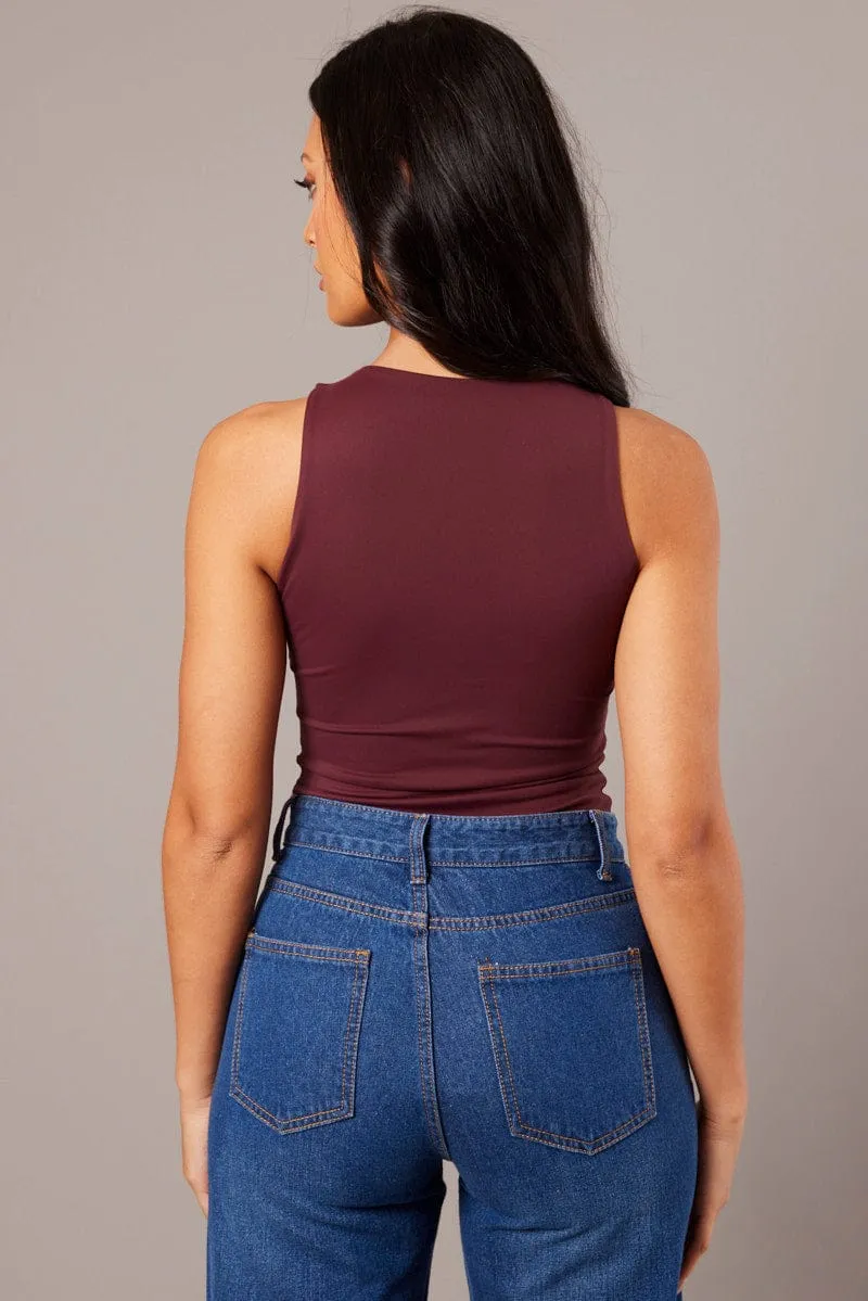 Red Supersoft Bodysuit Sleeveless sold by Ally Fashion product image thumbnail 4