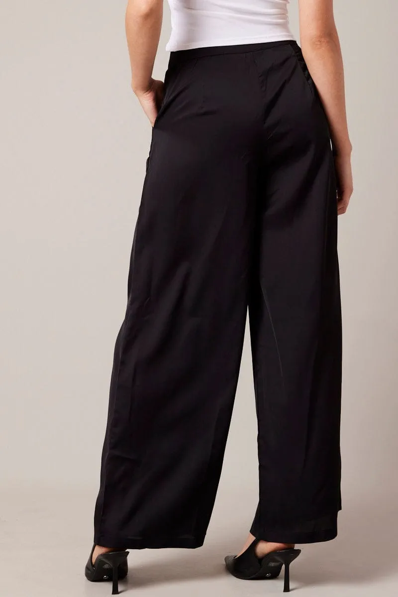 Black Wide Leg Pants High Rise sold by Ally Fashion product image thumbnail 5