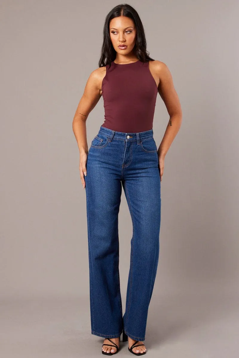 Red Supersoft Bodysuit Sleeveless sold by Ally Fashion product image thumbnail 2