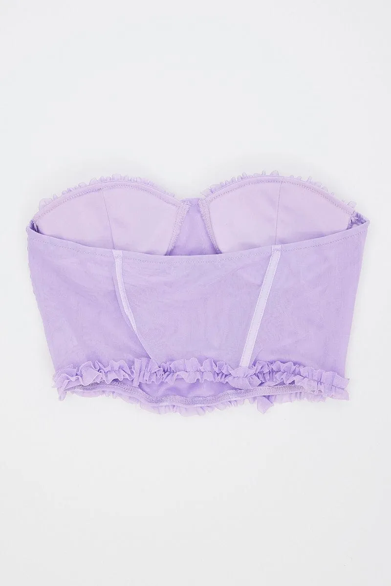 Purple Mesh Corset Top Lingerie sold by Ally Fashion product image thumbnail 3
