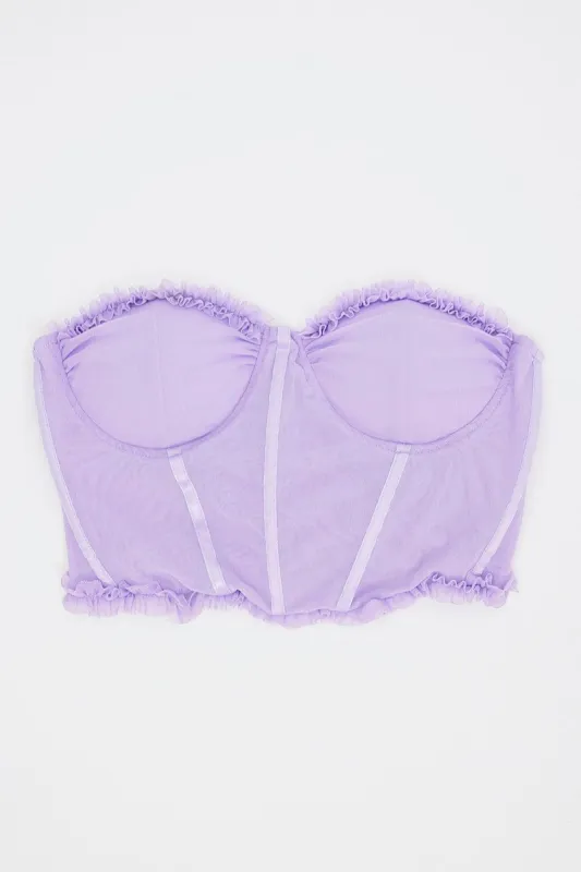 Purple Mesh Corset Top Lingerie sold by Ally Fashion