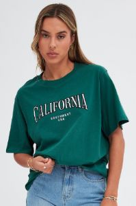 Green Graphic Tee Short Sleeve Oversized sold by Ally Fashion