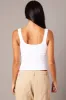 White Tank Top Sleeveless Scoop Neck Seamless Lined sold by Ally Fashion