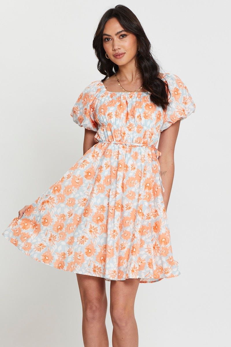 Print Mini Dress Short Sleeve sold by Ally Fashion