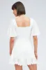 White Mini Dress Wing Sleeve Cotton Lace sold by Ally Fashion