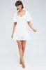 White Mini Dress Wing Sleeve Cotton Lace sold by Ally Fashion