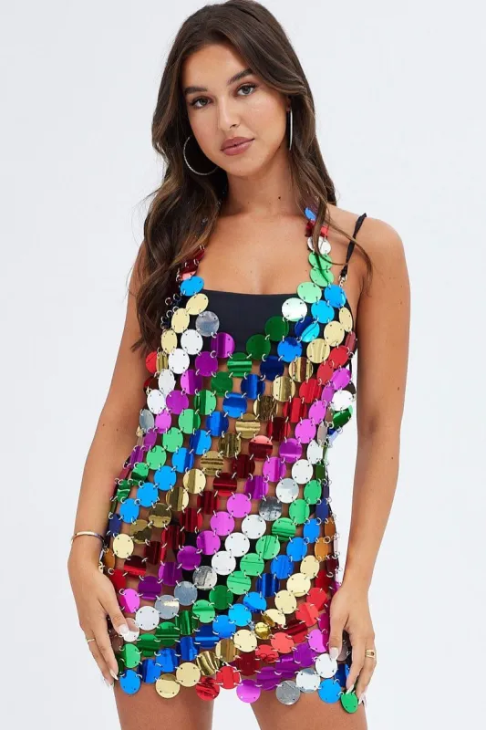 Multi Disc Sequin Bodycon Dress sold by Ally Fashion