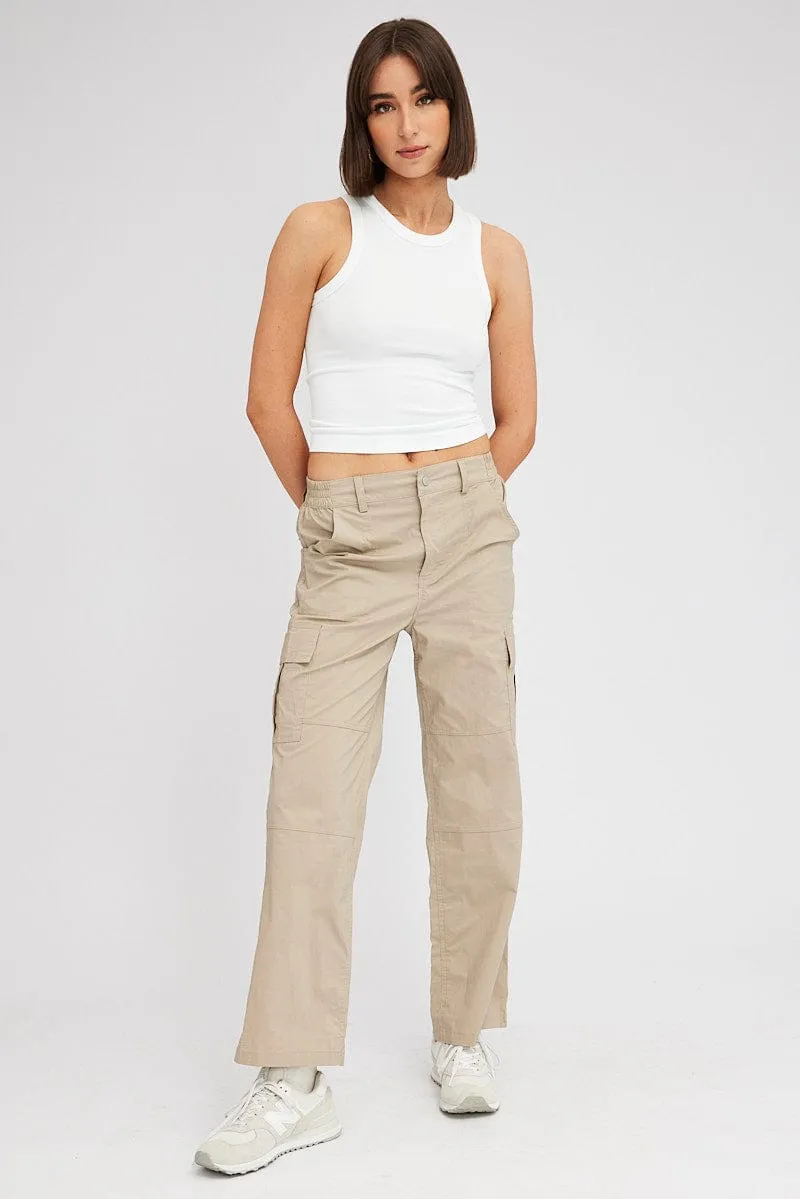 Beige Cargo Pants Mid Rise sold by Ally Fashion product image thumbnail 3