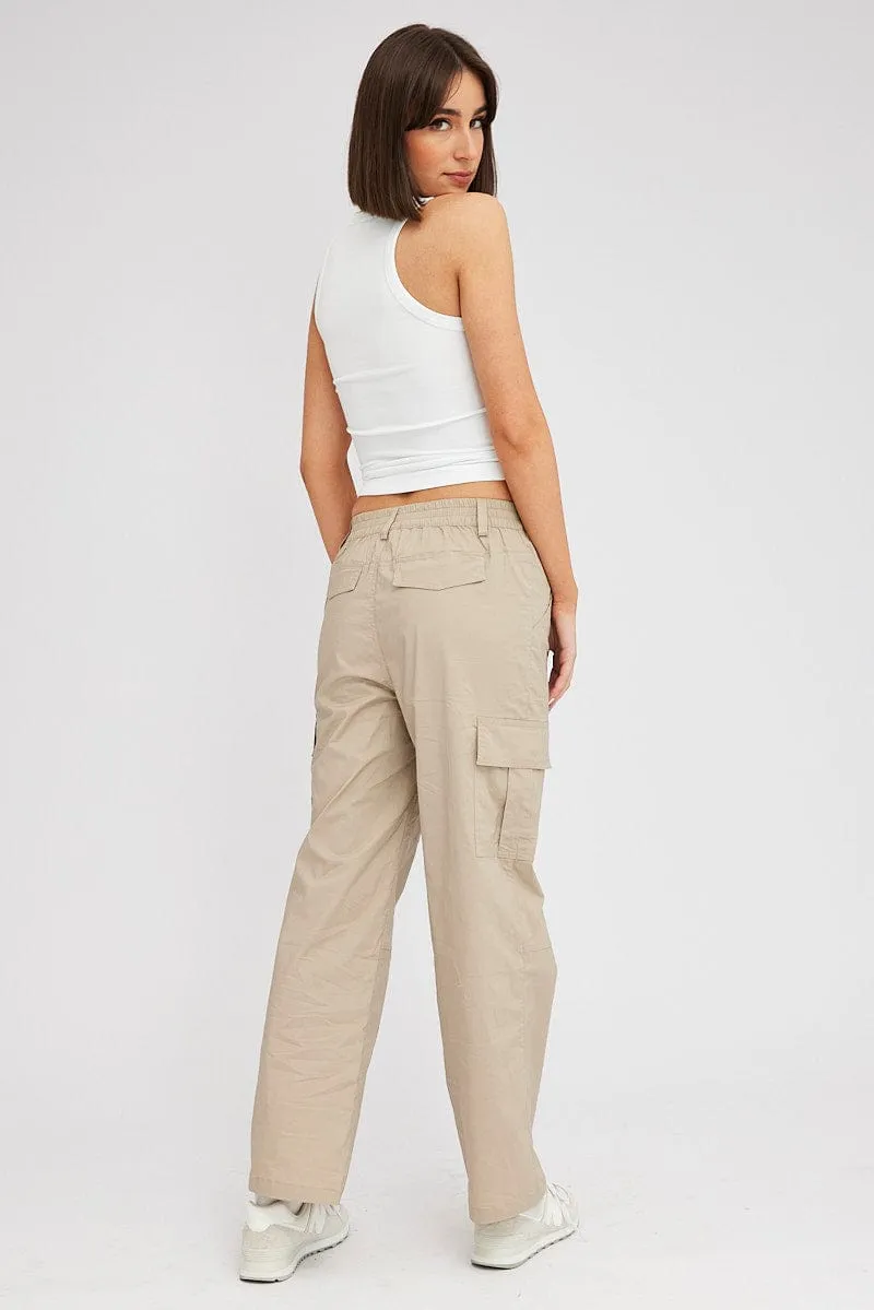 Beige Cargo Pants Mid Rise sold by Ally Fashion product image thumbnail 5