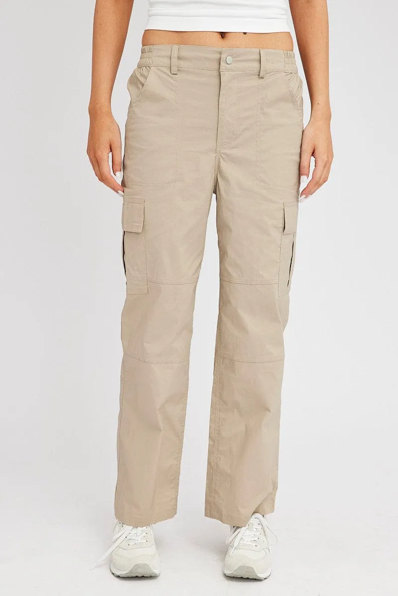 Beige Cargo Pants Mid Rise sold by Ally Fashion product image thumbnail 2