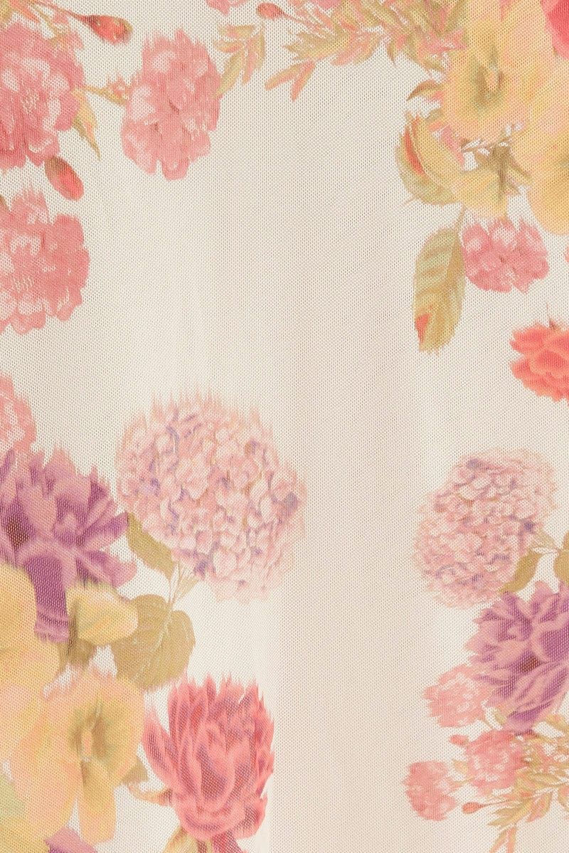 Black Ditsy Midi Skirt Mid Rise Ruched Detail Mesh sold by Ally Fashion product image thumbnail 6