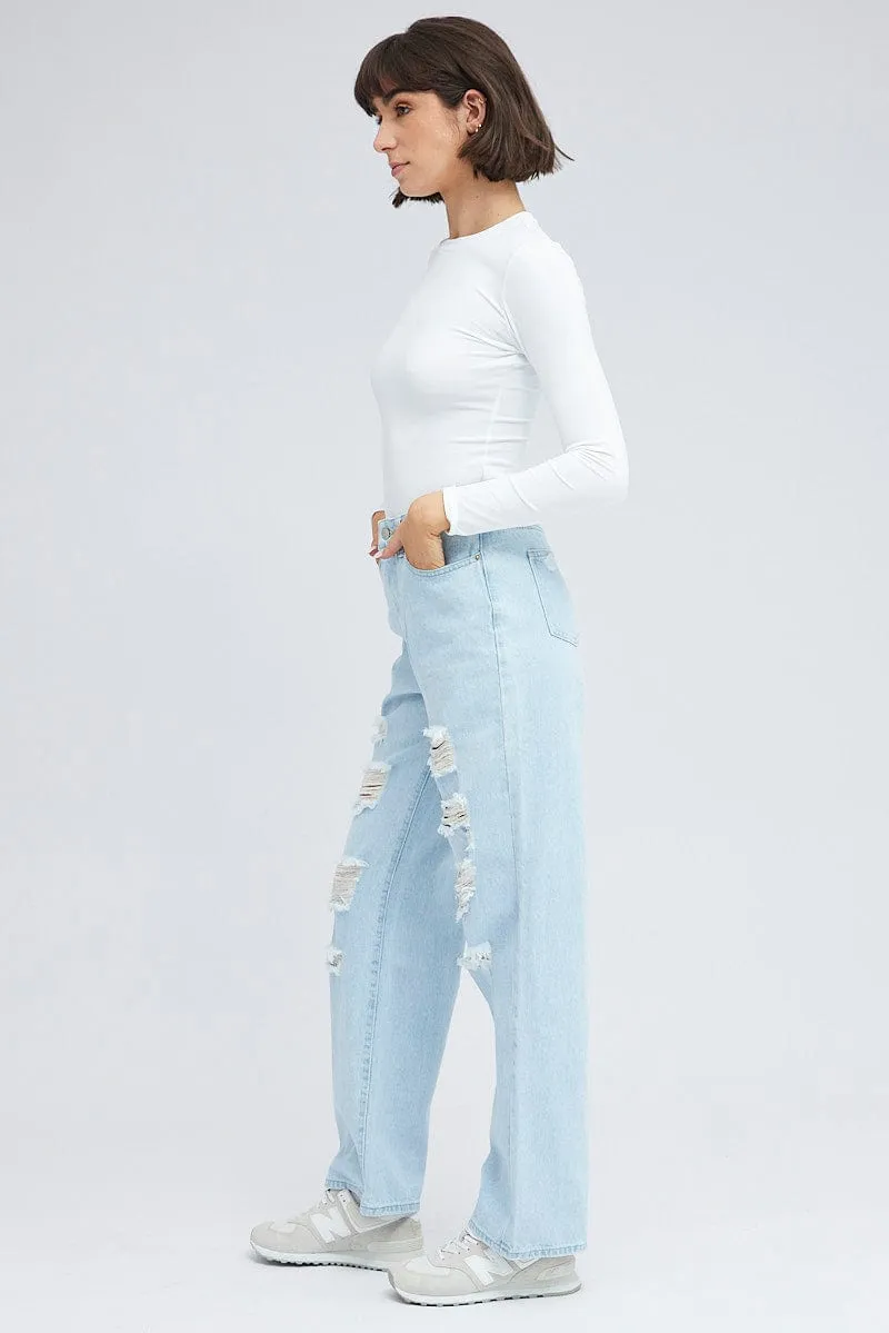 Denim 90's Wide Leg Jeans sold by Ally Fashion product image thumbnail 4