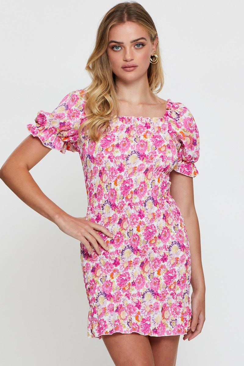 Print Mini Dress Short Sleeve sold by Ally Fashion product image thumbnail 3