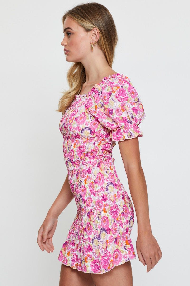 Print Mini Dress Short Sleeve sold by Ally Fashion product image thumbnail 4