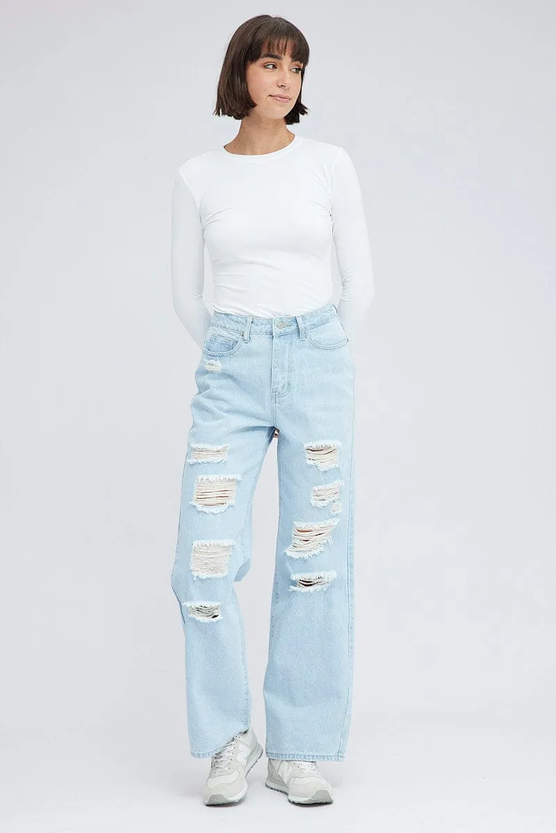 Denim 90's Wide Leg Jeans sold by Ally Fashion product image thumbnail 3