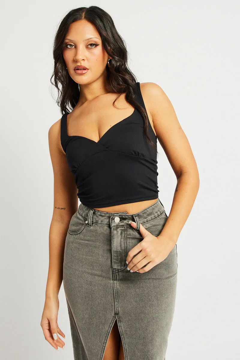 Black Tank Top V Neck Supersoft sold by Ally Fashion product image thumbnail 3