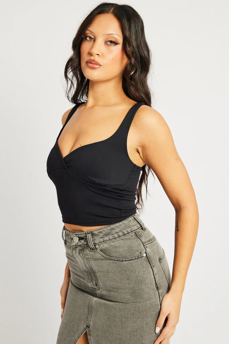 Black Tank Top V Neck Supersoft sold by Ally Fashion product image thumbnail 4