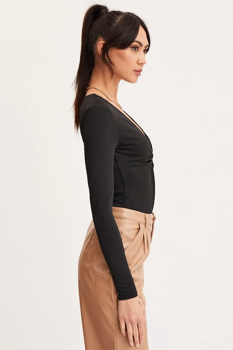 Black Ring Detail Bodysuit Long Sleeve sold by Ally Fashion product image thumbnail 4